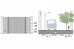 Diagrama de projeto. Detalhe da seção da via principal. Projeto de Urbanização Integrada
<br />Fonte Boldarini Arquitetos Associados 