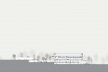 Concurso de Propostas Arquitetônicas para o futuro SESC Guarulhos, corte piscina, 8º lugar. Andrade Morettin Arquitetos<br />Desenho equipe 