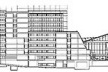 Corte Transversal, Hospital Europeu Georges-Pompidou, Paris (por A. Zublena, B. Cabannes, P. Dariel, 1983-1999) [FERMAND, C.. Les hôpitaux et les cliniques : architectures de la santé, Paris, Le Moniteur]