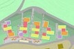 Implantação das Unidades Habitacionais na área D<br />Desenho dos autores 