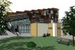 Fachada lateral (sul) do albergue<br />Imagem dos autores do projeto 