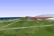 Vista do parque público e do conjunto esportivo<br />Imagem do autor do projeto 