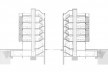 Conjunto Habitacional Fira de Barcelona – L’Hospitalet de Llobregat, cortes do edifício, Barcelona 2009. ONL Arquitectura<br />Imagem divulgação 
