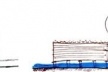Croquis da fachada e da fachada com o rio no leito maior<br />Imagem dos autores do projeto 