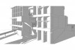 Associação da Indústria Têxtil, vista externa do edifício, Ahmedabad, Gujarat, Índia, 1954. Arquiteto Le Corbusier<br />Elaboração/ Elaboración Edson Mahfuz 