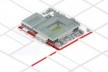 Complexo Esportivo e Cultural Clube Atlético Paranaense, axonométrica do conjunto, Curitiba. Arquiteto Carlos Arcos<br />Imagem divulgação 