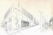 Agência do Banco do Brasil, perspectiva, Catanduva SP, 1948. Arquiteto Edgard Guimarães do Valle<br />Imagem divulgação  [Marcos Jaimovich, <i>Arquitetura Contemporânea no Brasil</i>]
