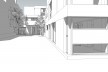 Casas Jaoul, vista externa do edifício, Neully-sur-Seine, Paris, França, 1951-56. Arquiteto Le Corbusier<br />Modelo tridimensional Lucas Kirchner / Imagem Edson Mahfuz 