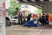 Baixo do elevado Presidente João Goulart, o Minhocão, abordagem policial, São Paulo<br />Foto Anariá Reis Simões Ladeira, 2021 