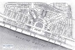 Fig. 02: Plano viário e parcelamento do solo. Observar, ao norte e a leste, duas possibilidades de articular o sistema viário com o das propriedades vizinhas. Do lado oeste, um parque com acesso de pedestres. Ao sul, os acessos para a praia cruzando a Cou [Mapa da cidade, folheto1990]