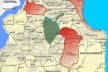 Fig. 2: Mapa do espaço intra-urbano de João Pessoa, revelando os núcleos: central à Oeste (composto pelo Centro e Varadouro); litorâneo à Leste (composto por Bessa, Manaíra, Tambaú e Cabo Branco); e sudeste (Mangabeira e conjunto dos Bancários) [Paulo Falconi a partir de Mapa da Prefeitura Municipal de João Pessoa - PMJP/ SEPLAN]