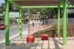 Vista sob a Pérgola-Mesa - Banco-Bola<br />Imagem dos autores do projeto 