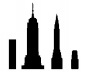 Perfis dos edifícios Seagram, Empire State, Chrysler e Lipstick