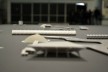 Maquete da primeira versão do conjunto, mostrando versão anterior do projeto do auditório<br />Foto Rafael Itsuo Takahashi 