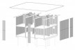 Vila Taguaí, perspectiva das casas 1, 4 e 6, Carapicuiba SP, 2007-2010. Arquitetos Cristina Xavier (autora), Henrique Fina, Lucia Hashizume e João Xavier (colaboradores)