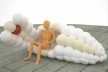 Maquete de estudo - abertura: tela, forro e fechamento inflável com sistema de zíper<br />Imagem dos autores do projeto 