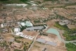 Vista aérea da maquete, en destaque o Centro de Hipismo<br />Imagem dos autores do projeto 