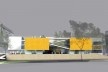 Perspectiva a partir do estacionamento<br />Imagens dos autores do projeto 