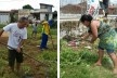 Grupo das pessoas encarregadas de realizar a limpeza na Comunidade Alto da Torre<br />Foto Simone Costa 