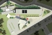 Centro de Referência em Empreendedorismo do Sebrae-MG, implantação, 1º lugar. Arquiteto Andreoni da Silva Prundêncio, 2008<br />Desenho escritório 