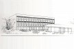 Hotel Cataguazes, perspectiva, Cataguazes MG, 1948. Arquiteto Gilberto Lyra Lemos<br />Imagem divulgaçãoImagem divulgação  [Marcos Jaimovich, <i>Arquitetura Contemporânea no Brasil</i>]