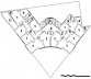 Edifício Jaçatuba, planta nível 6º: 1. escritório / salas; 2. hall; 3. W.C.; 4. copa; 5. depósito / despensa; 6. circulação; 11. área coberta