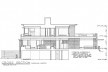 Emil Bach House, corte, North Sheridan Road, Chicago, Estados Unidos, 1915. Arquiteto Frank Lloyd Wright<br />Redesenho J. William Rudd, 1965  [Library of Congress / U.S. Government]