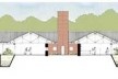 Edifício de apoio ao turismo - corte longitudinal<br />Imagem dos autores do projeto 