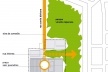 Concurso de Propostas Arquitetônicas para o futuro SESC Guarulhos, implantação, 8º lugar. Andrade Morettin Arquitetos<br />Desenho equipe 
