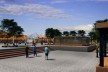 Espaço central da praça com pequeno palco<br />Imagem do autor do projeto 