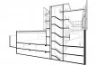 Nova sede da Confederação Nacional de Municípios – CNM, corte perspectivado, Brasília DF, 2016. Arquitetos Luís Eduardo Loiola e Maria Cristina Motta / Mira Arquitetos<br />Desenho divulgação 