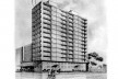Ilustração do projeto de Giancarlo Palanti para o Cine Trianon (atual Cine Belas Artes) e os edifícios Chipre e Gibraltar, São Paulo<br />Autoria da perspectiva artística não identificada  [Arquivo Giancarlo Palanti, Biblioteca da FAU-USP]