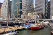 South Street Seaport, área histórica revitalizada em Manhattan, Nova York 