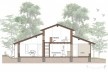 Vivienda T, sección transversal, Tarija, Bolivia, 2020. Arquitecto Mechthild Kaiser; colaborador Mauricio Méndez / Estudio de arquitectura y Planificación Kaiser<br />Imagen divulgacíon  [Estudio de arquitectura y Planificación Kaiser]
