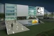 Escola de Administração, fachada com projeções de cinema à noite, Josai International University, Saitama-ken, Japão, 2003-2006, Studio Sumo<br />Imagem divulgação  [Studio Sumo]