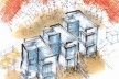 Croqui edificações propostas<br />Imagem do autor do projeto 