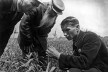Trofim Lysenko (1898-1976), biólogo e agrônomo ucraniano defensor de ideias pseudocientíficas, observa o crescimento do trigo no campo de cooperativa agrícola coletiva perto de Odessa, Ucrânia, anos 1930<br />Foto divulgação  [SOVFOTO/UIG]