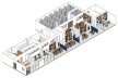 Isometric view of the short-term project for the pharmacy at the University Hospital of USP, São Paulo SP<br />Drawing by Luíza Carneiro de Oliveira 