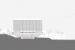 Complexo Teatro Castro Alves, corte Concha Acústica e elevação Edifício Anexo, Salvador, 5º lugar concurso. GrupoSP e Núcleo Arquitetura, 2010<br />Desenho escritório 