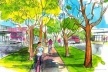 Perspectiva da ciclovia<br />Autores do projeto 