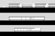 Aulário 3 (unidade de Alicante), cortes transversal e longitudinal, San Vicente del Raspeig, Alicante, Espanha, 2000. Arquiteto Javier Garcia-Solera<br />Redesenho Edson Mahfuz 