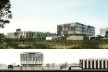 Vista da fachada oeste e elevação leste, Sede Administrativa da Câmara Municipal de Porto Alegre, 1º lugar, Corsi Hirano Arquitetos<br />Imagem divulgação 
