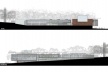 Concurso de Propostas Arquitetônicas para o futuro SESC Guarulhos, 1º lugar, elevações Sul e Norte. Arquitetos Renato Dal Pian e Lilian Dal Pian<br />Desenhos escritório 