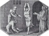 A punição pelo suplício do corpo – imagem de um processo de tortura pela inquisição espanhola em 1700 (imagem de domínio público) [Wikimedia Commons; Disponível em: <commons.wikimedia.org> Acesso em 29 de set. 2007]