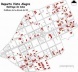 Imagen 2: Localización de las edificaciones del Movimiento Moderno, construidas en los años cincuenta, concentradas hacia las zonas periféricas Este y Sur del barrio
