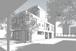 Casas Jaoul, vista externa do edifício, Neully-sur-Seine, Paris, França, 1951-56. Arquiteto Le Corbusier<br />Modelo tridimensional Lucas Kirchner / Imagem Edson Mahfuz 