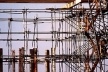 Trabalhador durante a construção do Memorial da América Latina<br />Foto Pedro Ribeiro 