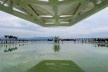 Museu do Amanhã, espelho d’água no fundo do museu, Rio de Janeiro. Arquiteto Santiago Calatrava<br />Foto Paulo Afonso Rheingantz 
