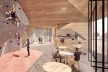 Parque Nacional de Itatiaia, maquete eletrônica do Núcleo da Montanha (receptivo da parte alta, perspectiva interna / sistema construtivo em woodframe), Rio de Janeiro Brasil / Minas Gerais Brasil, 2017. Arquitetos Pedro Paes Lira, Manoela Machado, Camila<br />Imagem divulgação  [Acervo Natureza Urbana]