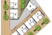 Planta baixa do pavimento térreo (1- unidade habitacional, 2 – centro comunitário, 3 – unidade comercial)
  	  	 <br />Imagem dos autores do projeto 